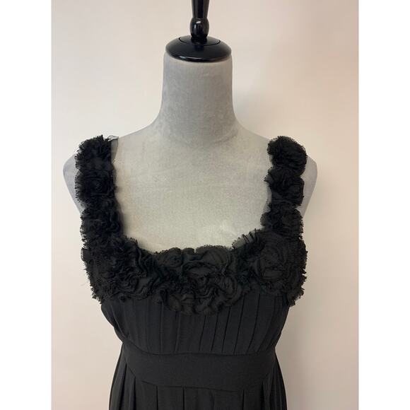 Dress  Black Mini Bubble Hem Dark Coquette Feminine Vacation Wear Pleated SZ M - Picture 2 of 8
